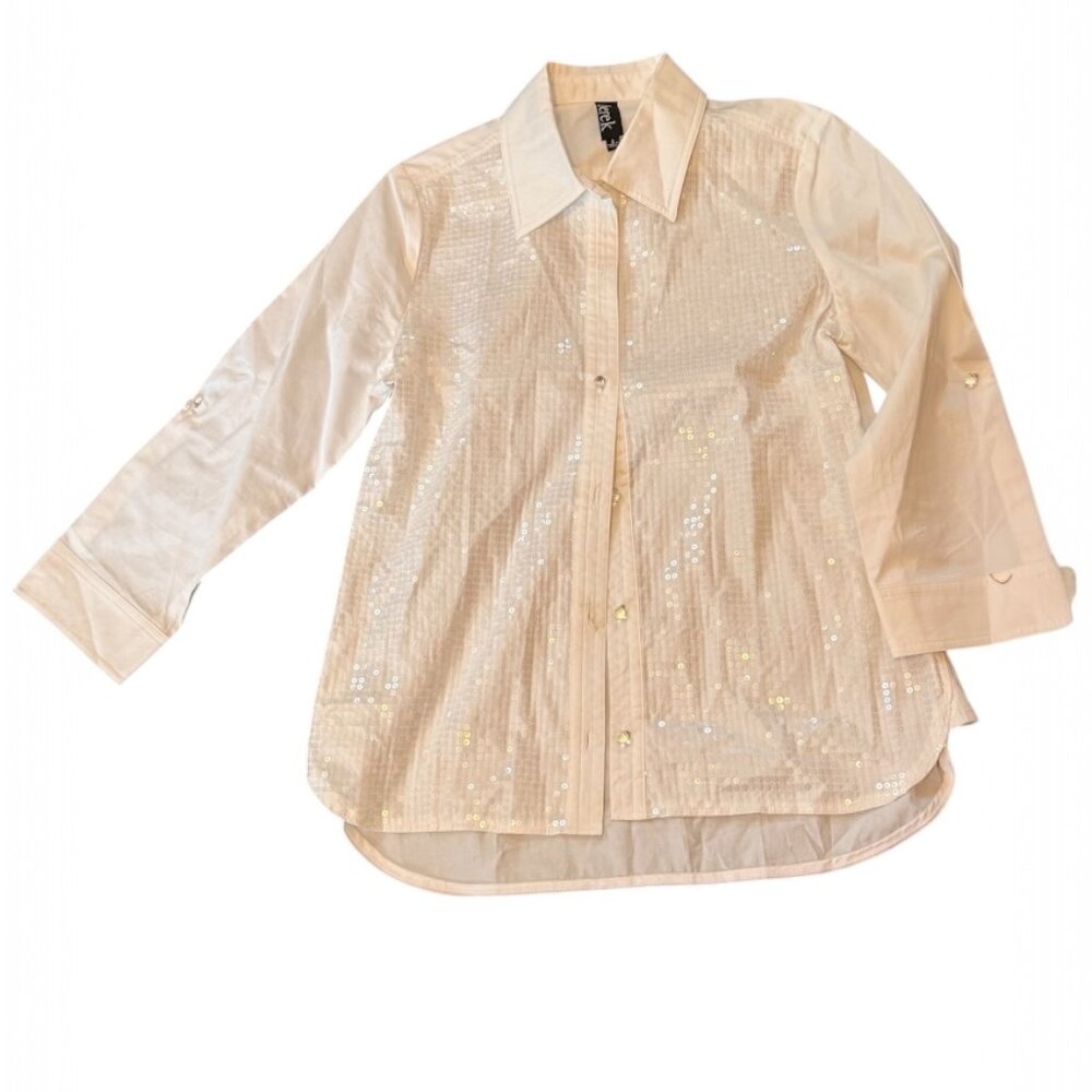Berek White Elegant Blouse Dressy Top Size S